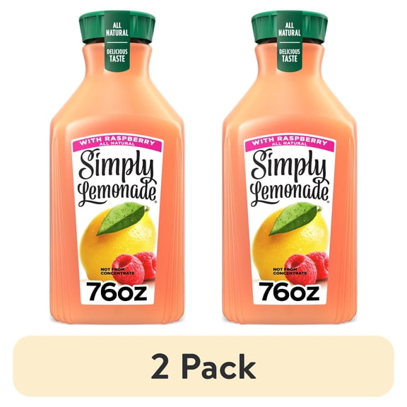 (2 pack) Simply Lemonade w/ Raspberry Bottle, 76 oz bottle