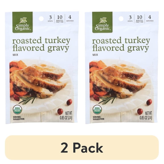 (2 pack) Simply Organic Roasted Turkey Flavored Gravy Seasoning Mix, .85 Oz