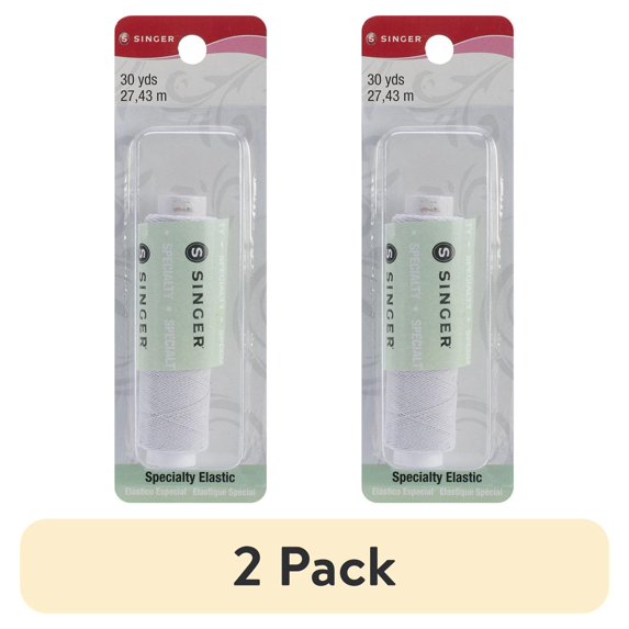 (2 pack) Singer Elastic Thread 30yd-White