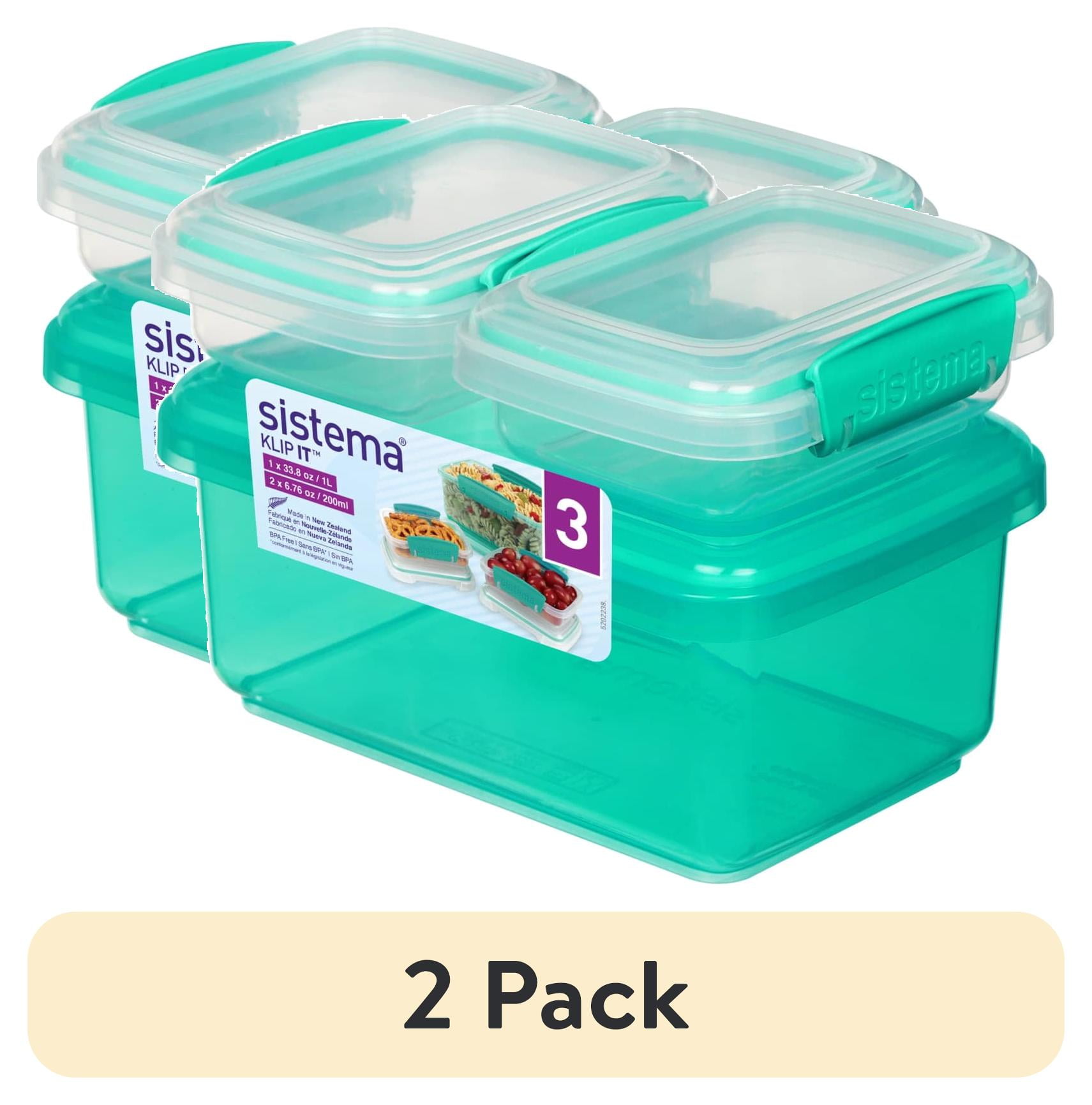 (2 pack) Sistema Klip IT Plastic Food Storage Containers, Set of 3