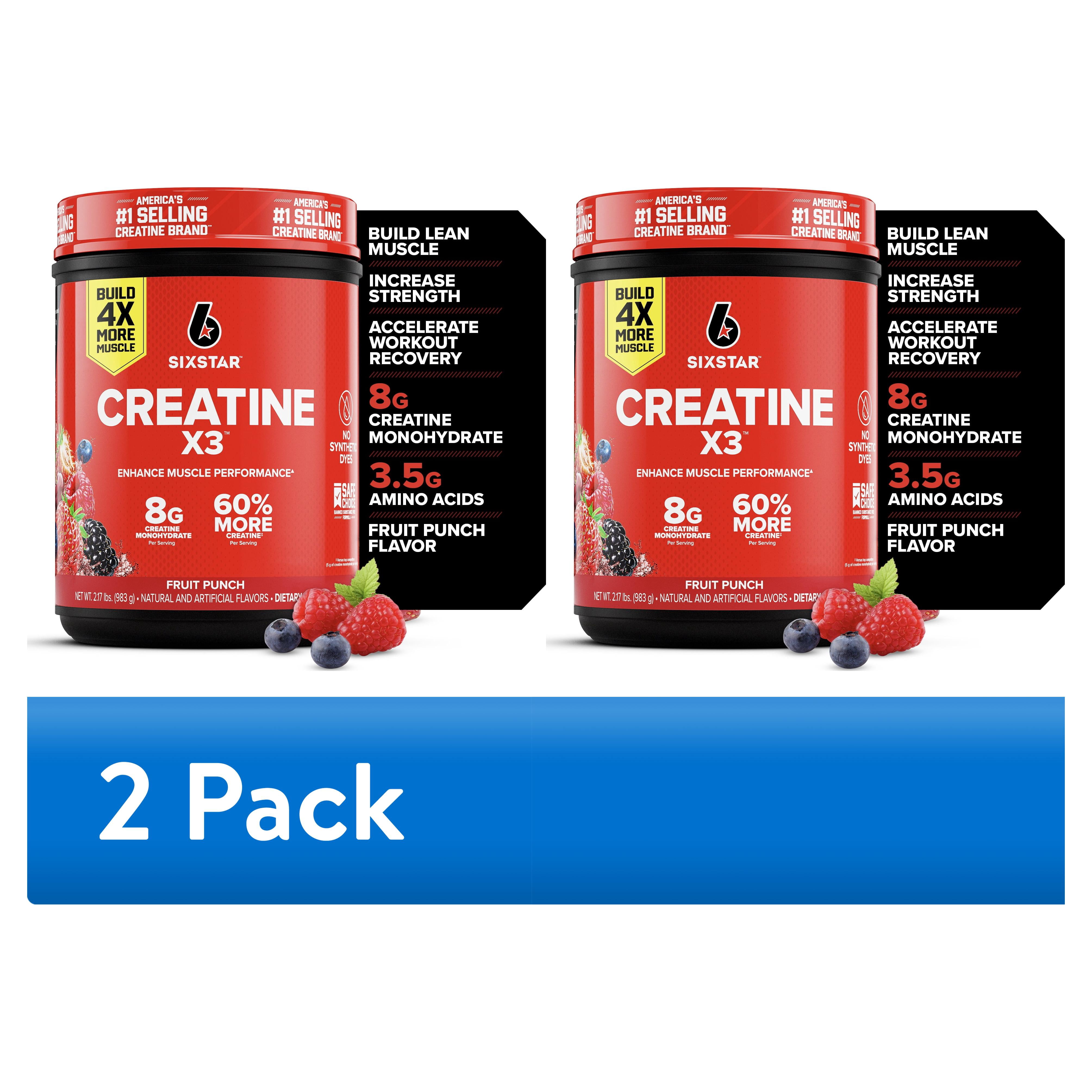 2 pack) Six Star Pro Nutrition Creatine X3 BCAA Amino Acid Blend