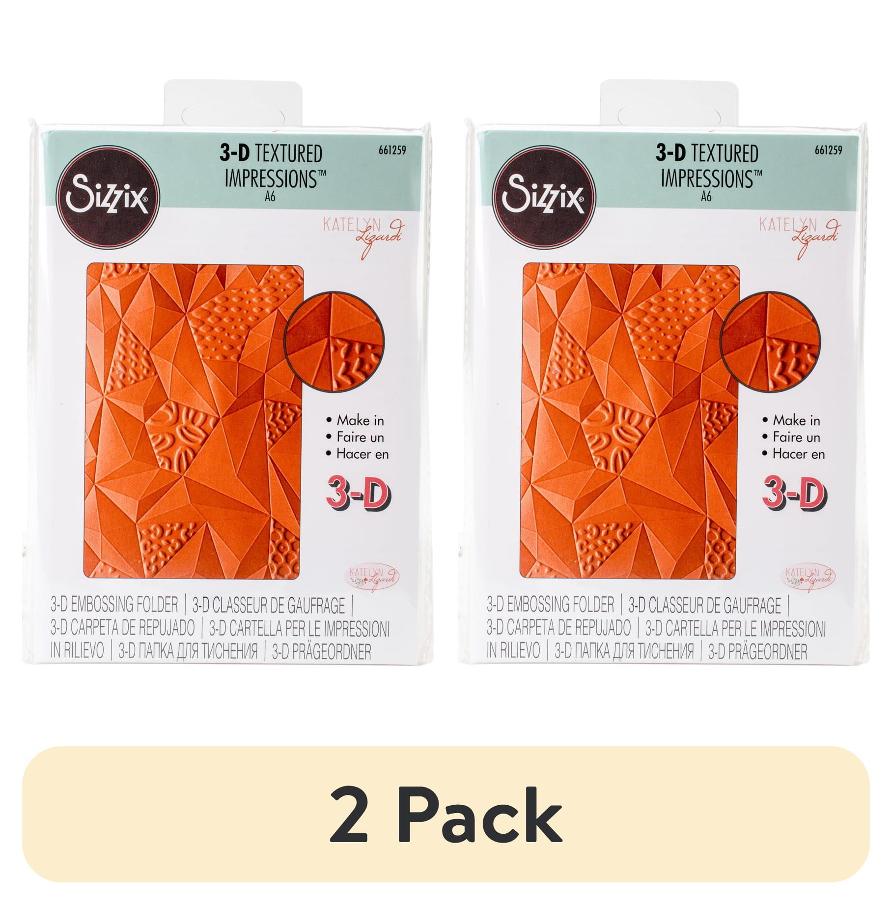 (2 pack) Sizzix 3D Textured Impressions Embossing Folder-Jumbled ...