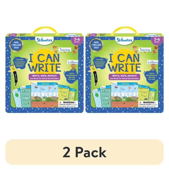 (2 pack) Skillmatics Educational Toy - I Can Write, Preschool & Kindergarten Learning Activity for Toddlers Ages 3+, Skill Drill Flash Cards, Product Height 10.8 in