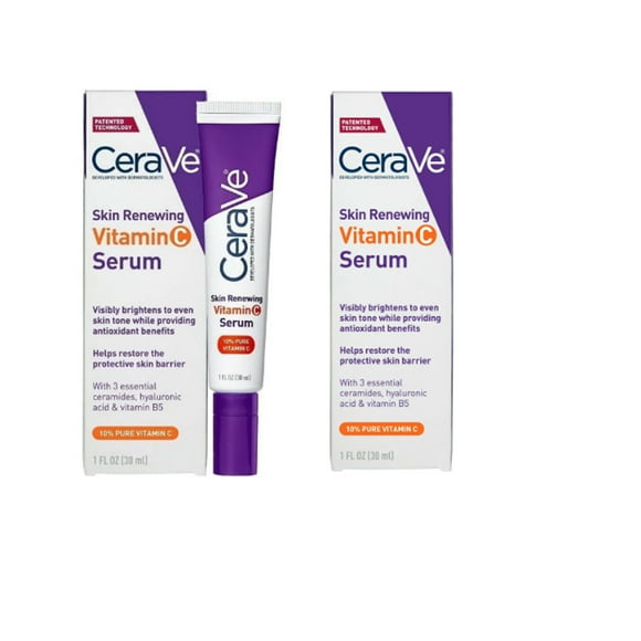 (2-pack) Skin Renewing Vitamin C Face Serum with Ceramides & Vitamin B5  1 fl oz