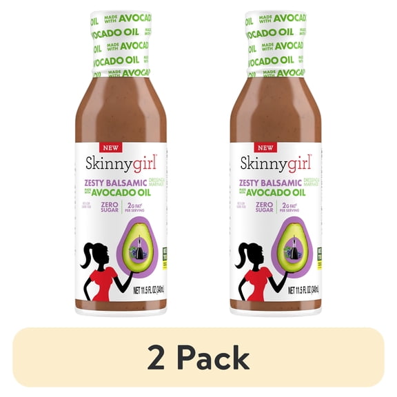 (2 pack) Skinnygirl Avocado Oil Zesty Balsamic Dressing, Gluten Free, Avocado Oil Based, 11.5 fl oz