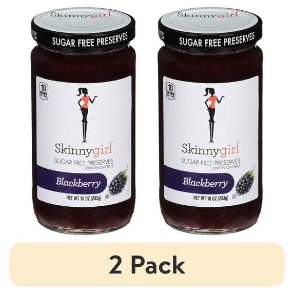 (2 pack) Skinnygirl Sugar Free Blackberry Preserves, Kosher, 10 oz