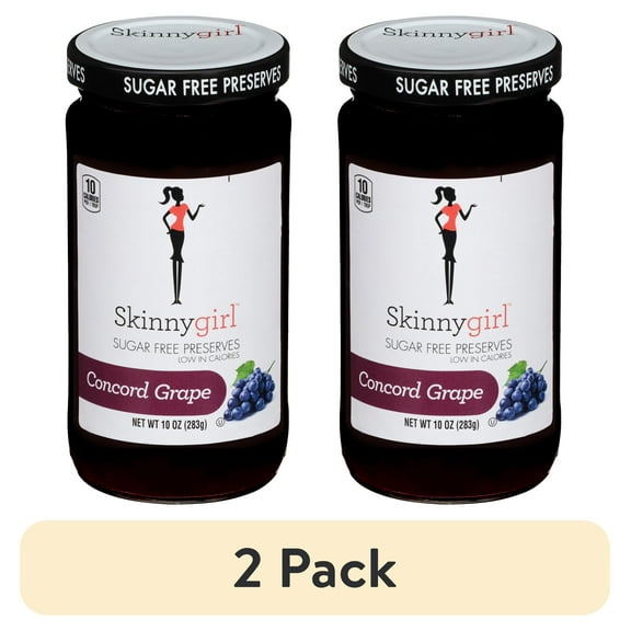 (2 pack) Skinnygirl Sugar-Free Grape Preserves, Kosher, 10 oz