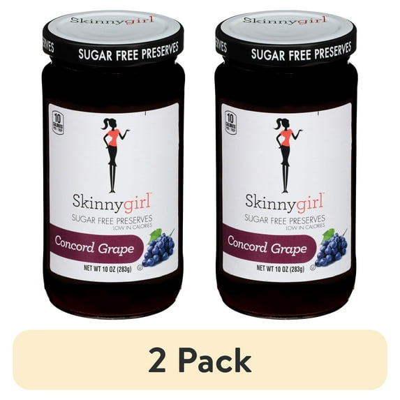 (2 pack) Skinnygirl Sugar-Free Grape Preserves, Kosher, 10 oz