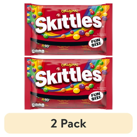 (2 pack) Skittles Original Fun Size Chewy Candy - 10.72 oz