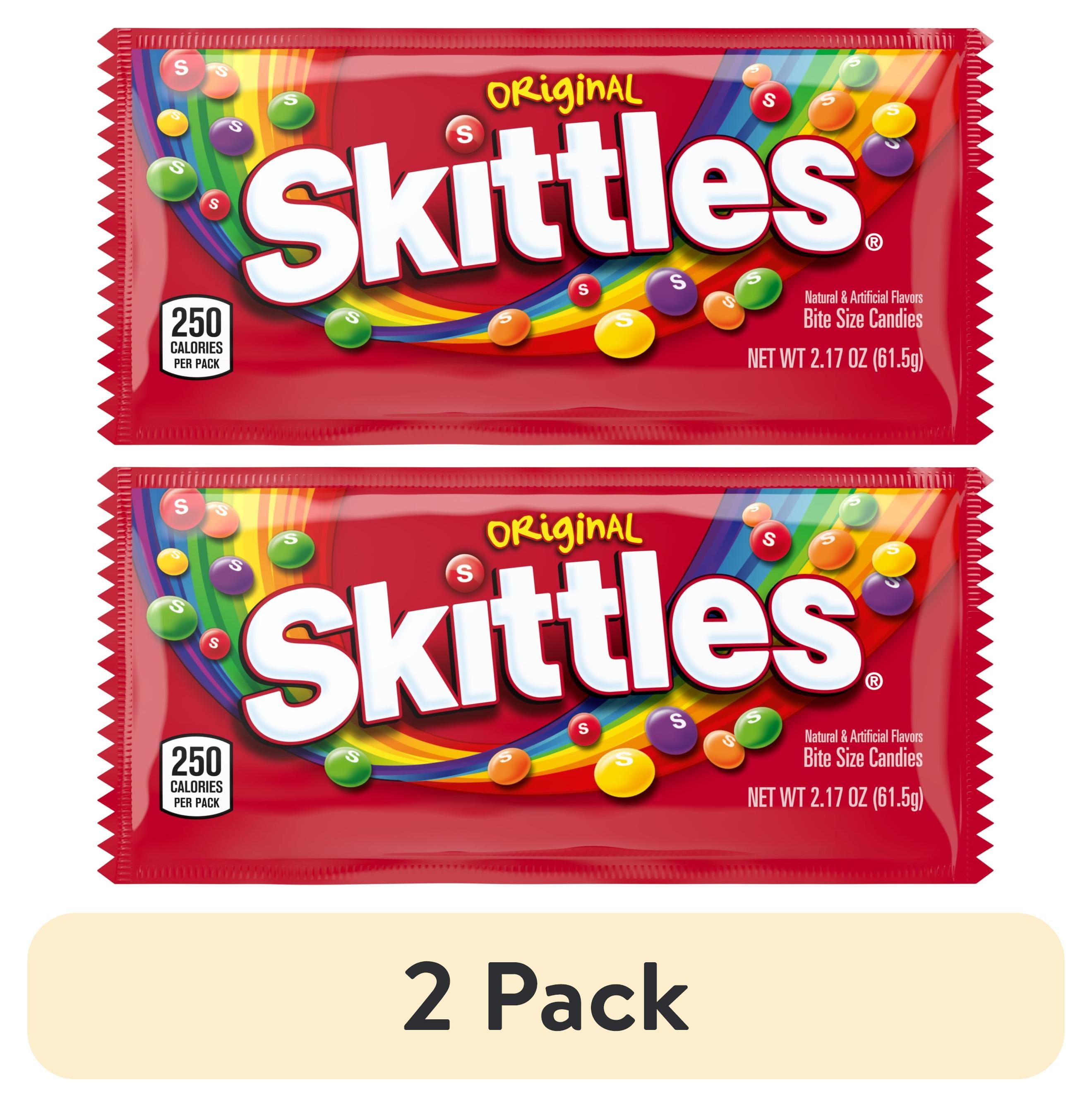 (2 pack) Skittles Original Chewy Candy, Full Size - 2.17 oz Bag