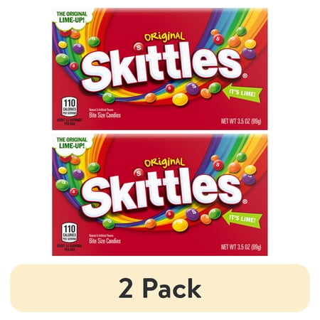 (2 pack) Skittles Original Chewy Candy Theater Box - 3.5 oz Box