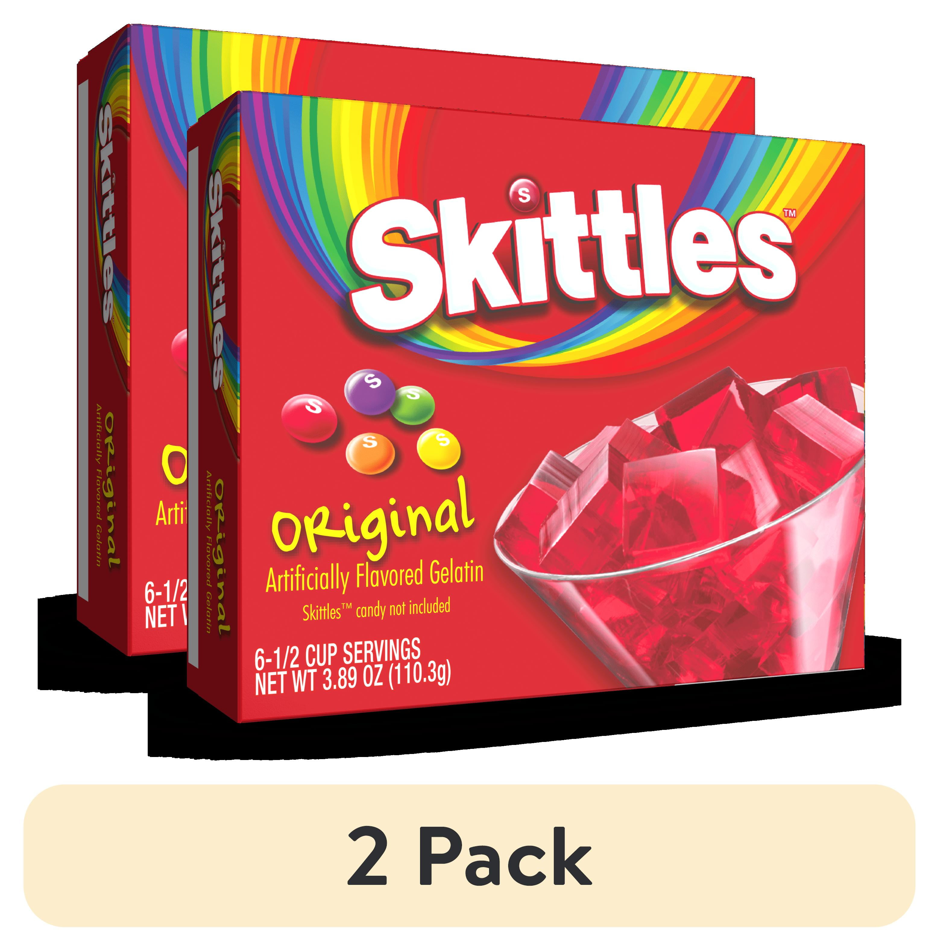 (2 pack) Skittles Original Flavor Gelatin Mix, 6 Servings, 3.89 oz Cardboard Box