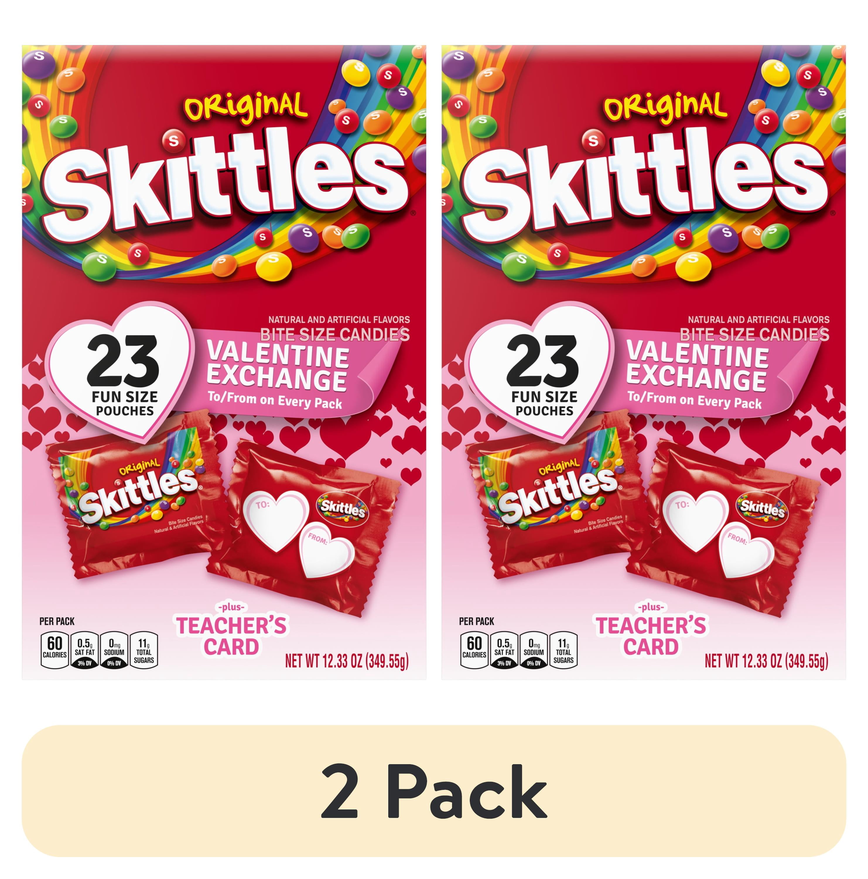 (2 pack) Skittles Original Fun Size Valentine's Day Exchange Chewy Candy - 23 Ct Box