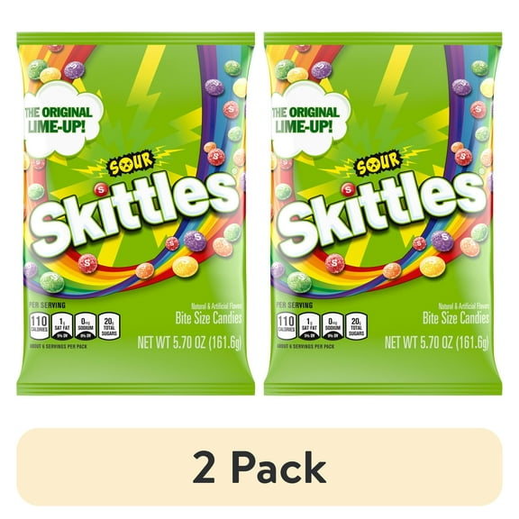 (2 pack) Skittles Sour Candy - 5.7 oz Bag