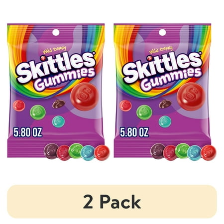 (2 pack) Skittles Gummies Wild Berry Gummy Candy - 5.8 oz Bag