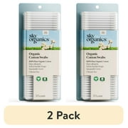 2 pack Sky Organics Pure and Organic Cotton Swabs for Sensitive Skin, 375 Count