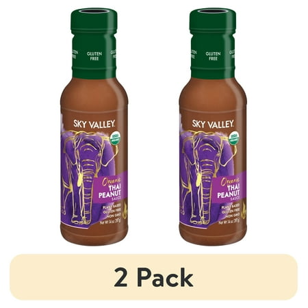 (2 pack) Sky Valley Organic Mild Thai Peanut Sauce, 14 oz