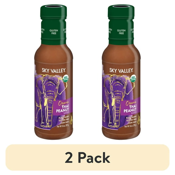 (2 pack) Sky Valley Organic Mild Thai Peanut Sauce, 14 oz
