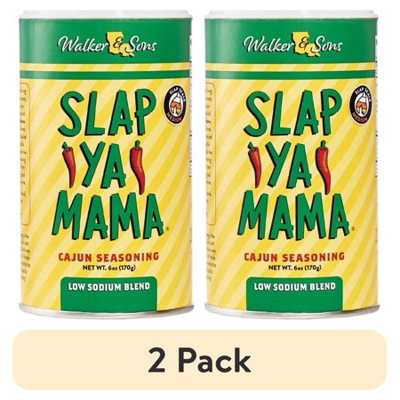 (2 pack) Slap Ya Mama Low Sodium Cajun Seasoning, 6 oz Canister – Authentic Louisiana Flavor with Less Salt