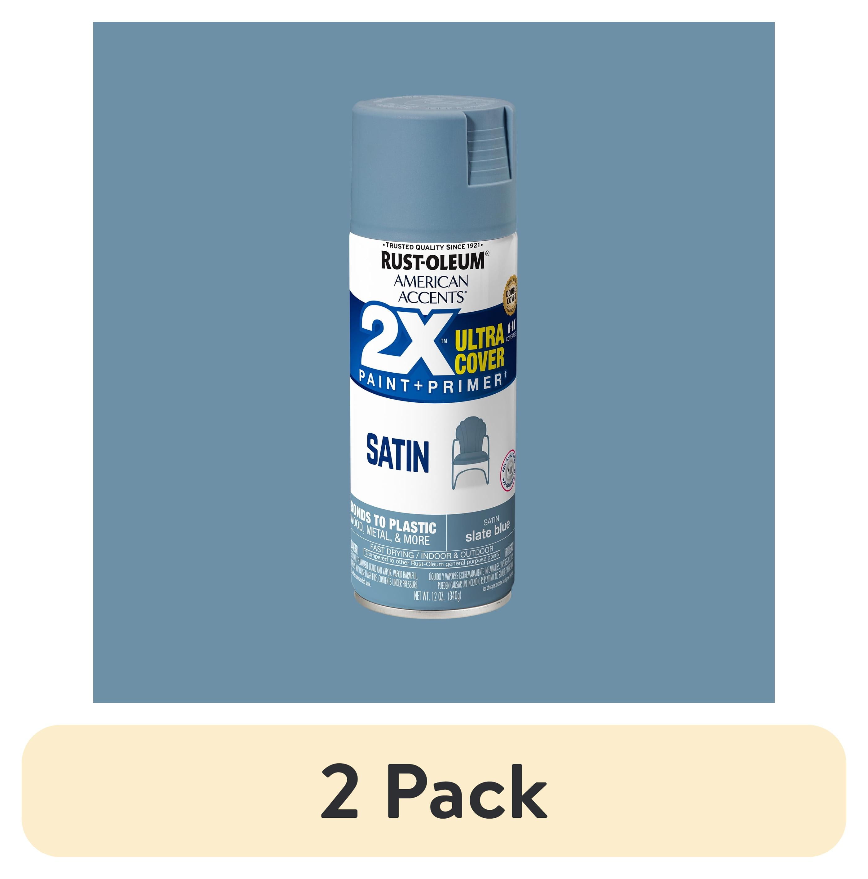 (2 pack) Rust-Oleum 354731 American Accents 2X Ultra Cover Black Flat 12 oz Spray Paint, 1 Piece 1 Pack