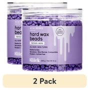 2 pack Sliick Acai Berry Hard Wax Beads Kit For At Home Face and Body Hair Removal, 8 oz