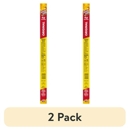 (2 pack) Slim Jim Original Meat Stick, 6g Protein Per Serving, 0.97 oz. Meat Snacks