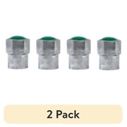 (2 pack) Slime Nitrogen Replacement Metal Valve Caps Green - 20230