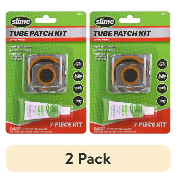 (2 pack) Slime Seven Piece Bike Inner Tube Patch Kit - 1022-a