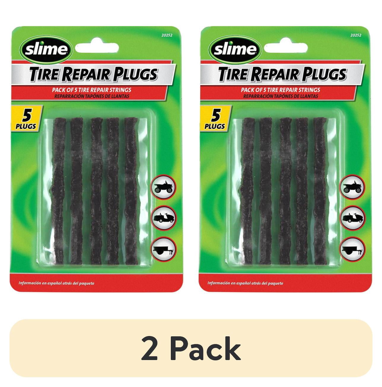 (2 pack) Slime 4-Inch Brown Tire Repair Plugs 5-Pack