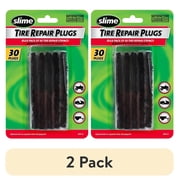2 pack Slime Tire Repair Plugs - Pack of 30 Tubeless Off-Road Tires Refill