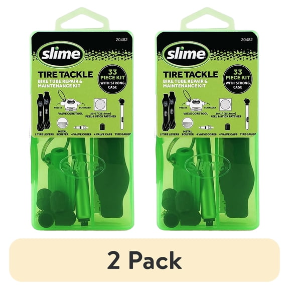 (2 pack) Slime Tire Tackle Bike Tube Repair & Maintenance Kit - 20482