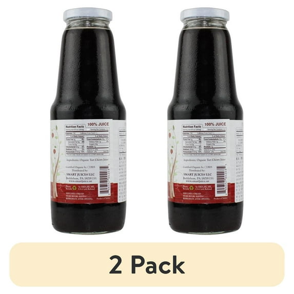 (2 pack) Smart Juice Organic 100% Tart Cherry 33.8oz