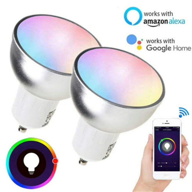 2 pack Smart WiFi Bulb 5W Spotlight RGB + Cool + Warm Light
