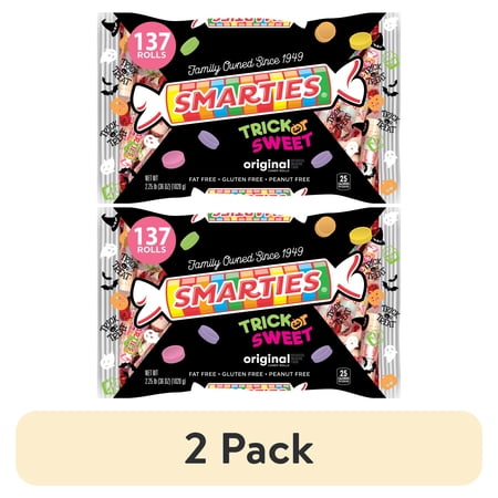 (2 pack) Smarties 2.25lb Halloween Bag - Flavored Candy Rolls