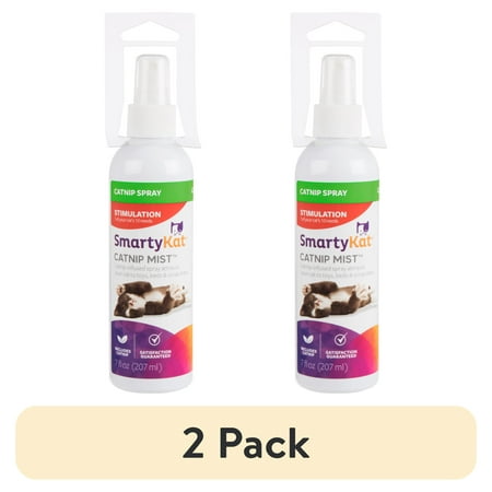 (2 pack) SmartyKat Catnip Mist Pure & Potent Catnip-Infused Liquid Catnip Spray for Cats, 7 oz