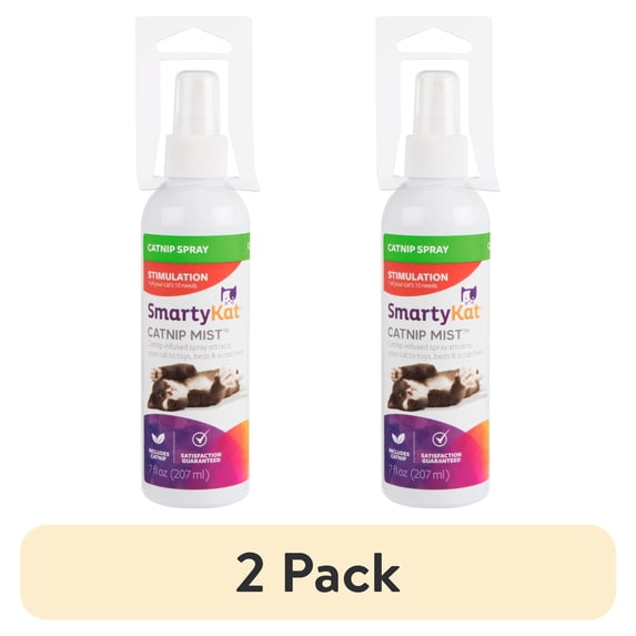(2 pack) SmartyKat Catnip Mist Pure & Potent Catnip-Infused Liquid Catnip Spray for Cats, 7 oz