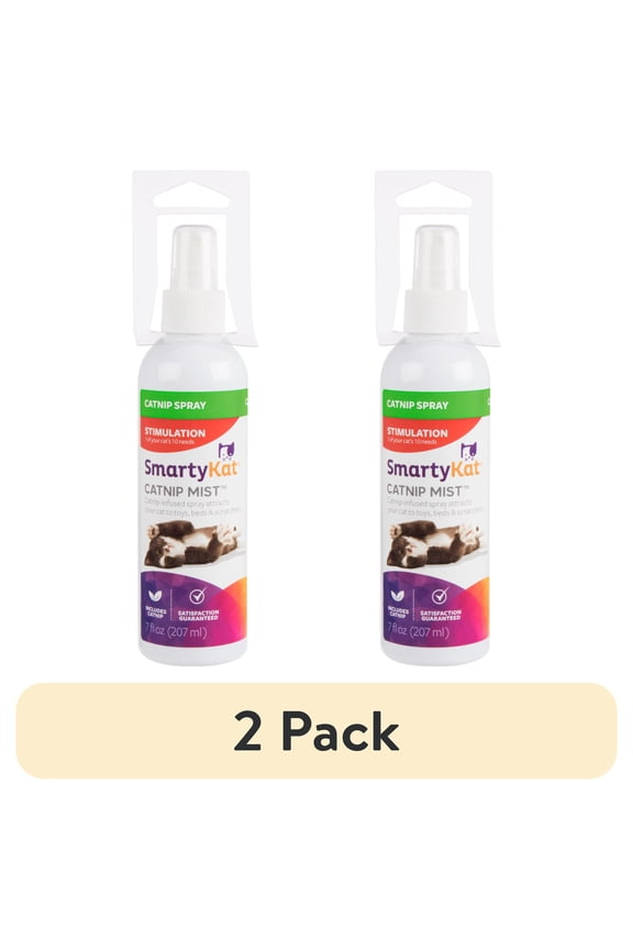 (2 pack) SmartyKat Catnip Mist Pure & Potent Catnip-Infused Liquid Catnip Spray for Cats, 7 oz