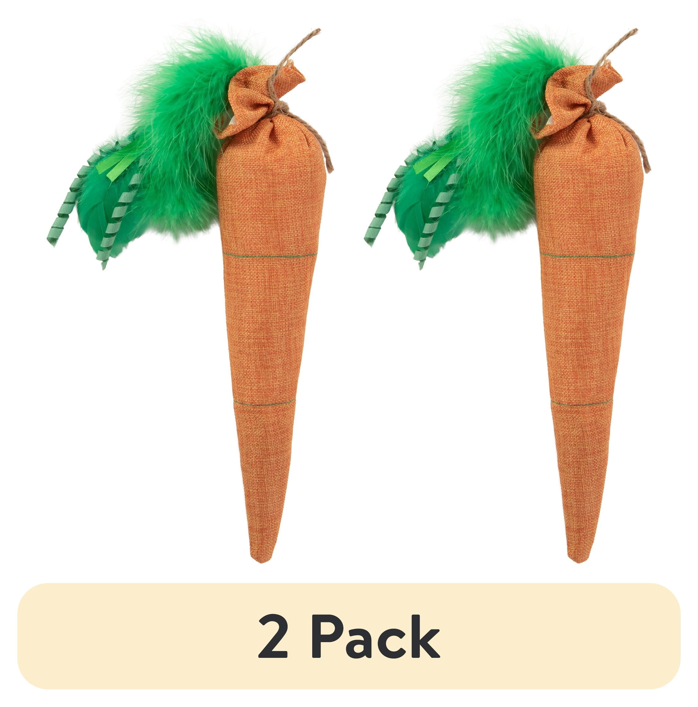 (2 pack) SmartyKat Kolossal Karrot Kicker Plush Catnip Cat Toy
