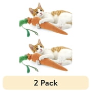 2 pack SmartyKat Kolossal Karrot Soft Plush Catnip Kicker Cat Toy Filled with Pure & Potent Catnip