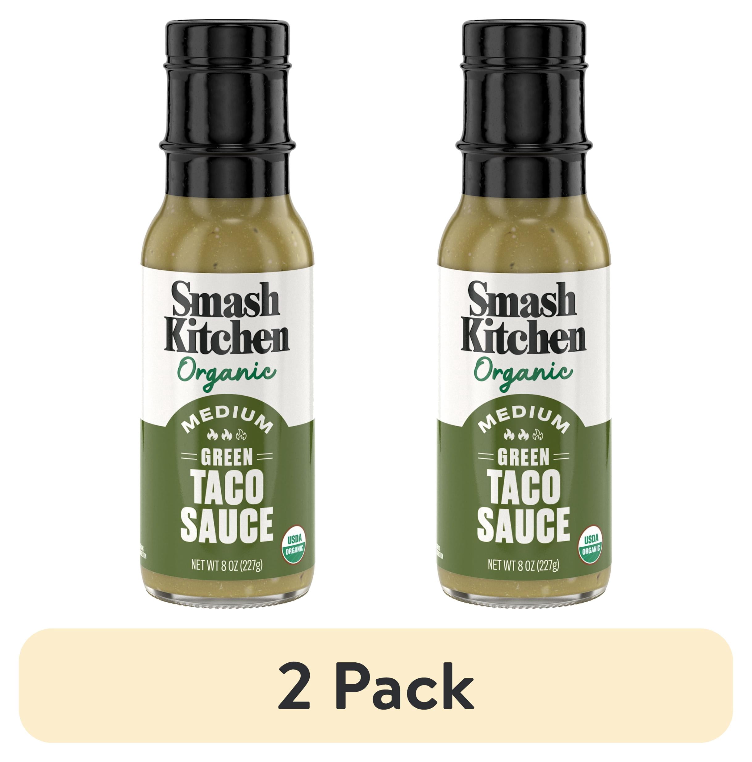 (2 pack) Smash Kitchen Organic Medium Green Taco Sauce, 8 oz