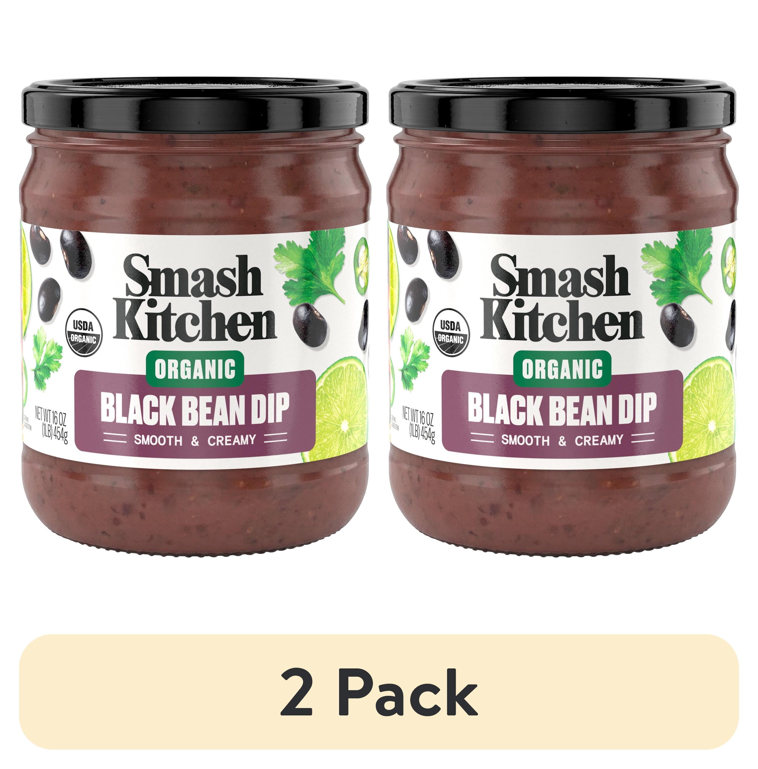 (2 pack) Smash Kitchen Organic Mild Black Bean Salsa Dip, 16 oz