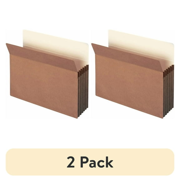 (2 pack) Smead 5 1/4" Exp Pocket, Straight Tab, Letter, Manila/Redrope, 10/Box -SMD73234