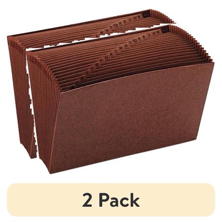 (2 pack) Smead 70430 21 Pockets A - Z Open Expanding File - Legal, Redrope Printed