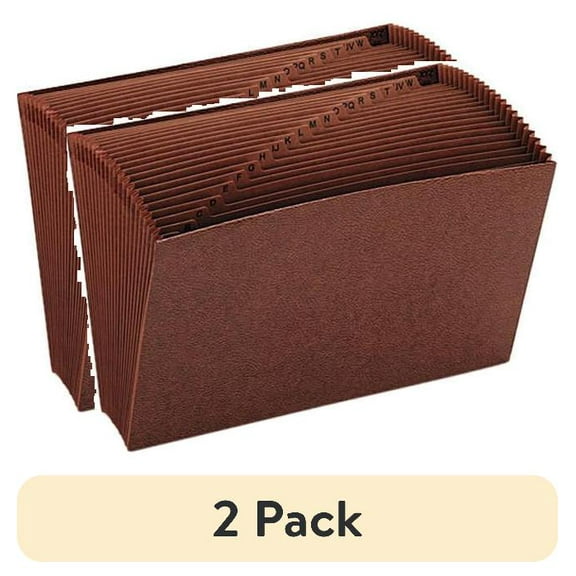 (2 pack) Smead 70430 21 Pockets A - Z Open Expanding File - Legal, Redrope Printed