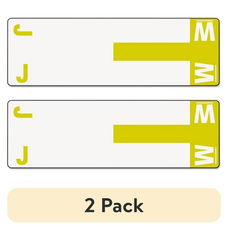(2 pack) Smead Alpha-Z Color-Coded First Letter Name Labels J & W Yellow 100/Pack 67161