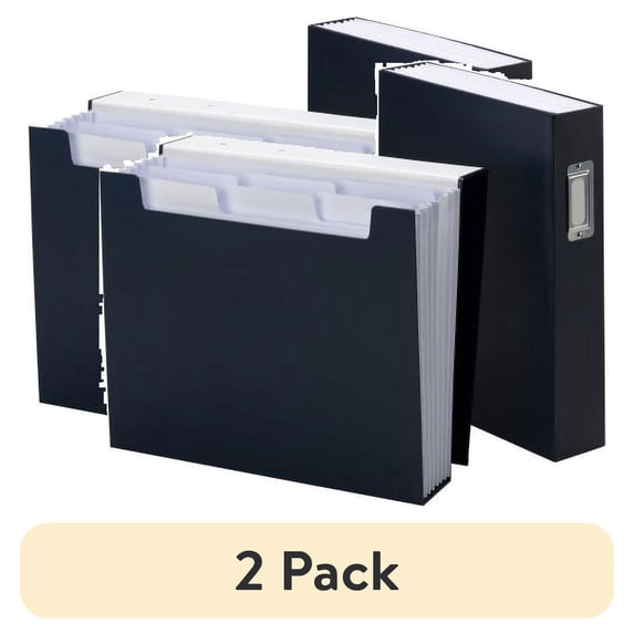(2 pack) Smead SuperTab Bookshelf Organizer Letter - 8 1/2" x 11" Sheet Size - 6 Pocket(s) - Monaco Blue - 1 Each