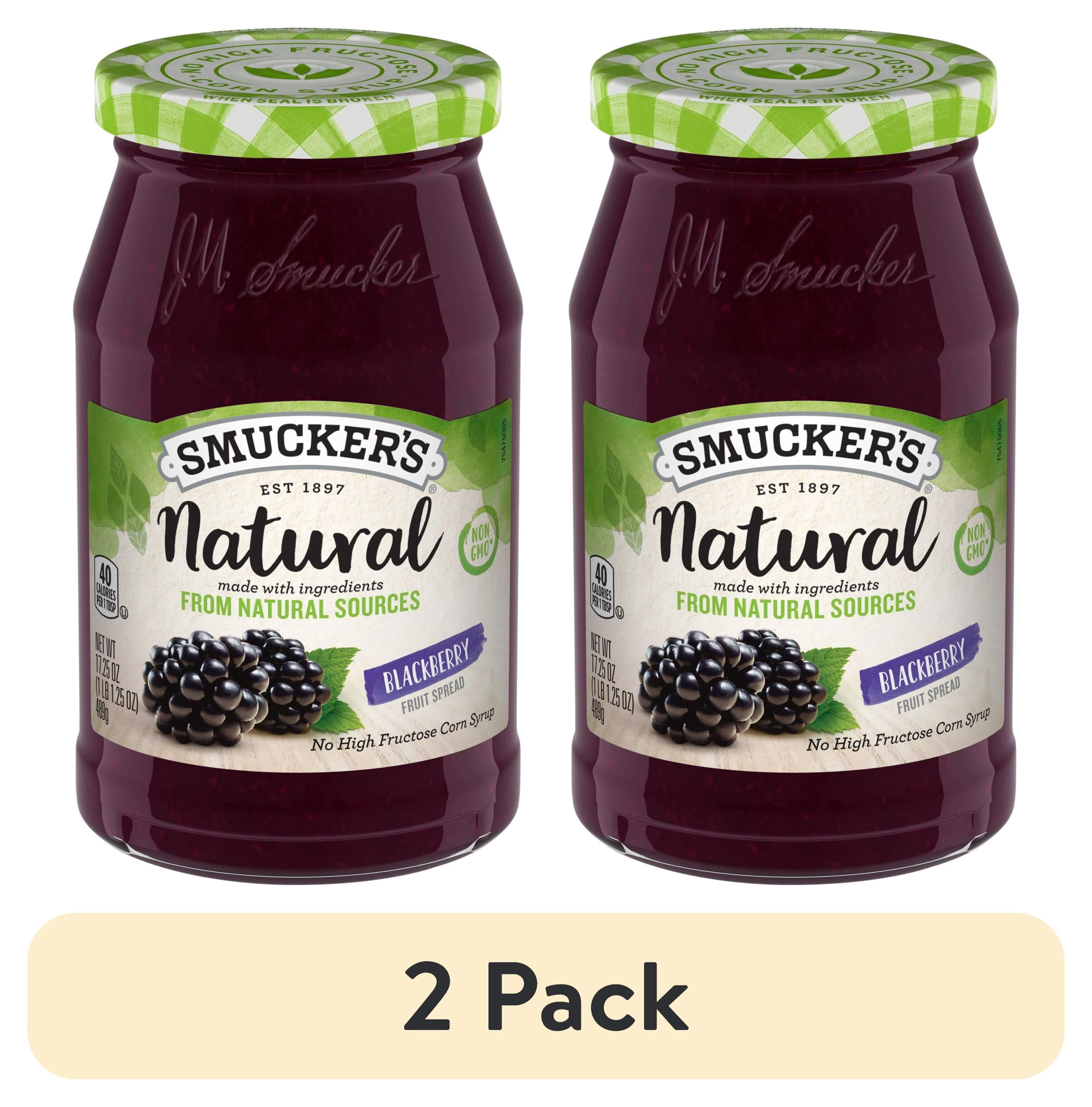 (2 pack) Smucker's Natural Blackberry Fruit Spread, 17.25 oz