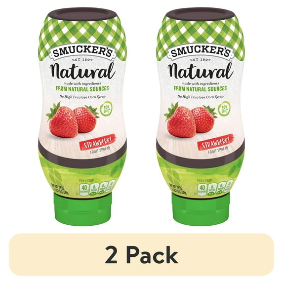 (2 pack) Smucker's Natural Strawberry Squeezable Fruit Spread, 19 oz