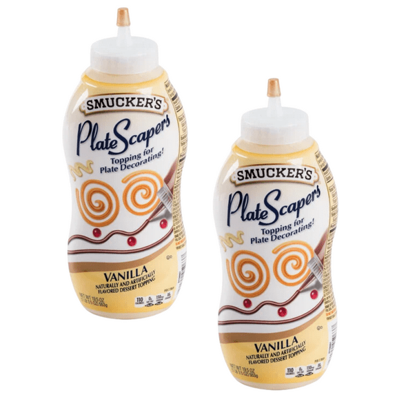 (2 pack) Smucker's Platescapers Plate Decorating Dessert Topping, Vanilla, 19.5 oz