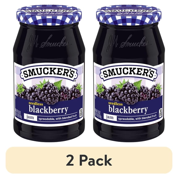 (2 pack) Smucker’s Seedless Blackberry Jam, 18 oz Jar